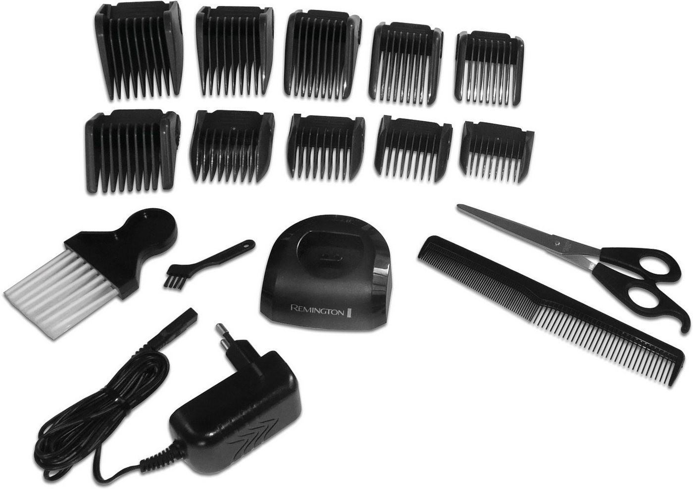 Haarschneider-Zubehör: Kämme, Schere, Ladestation und mehr.