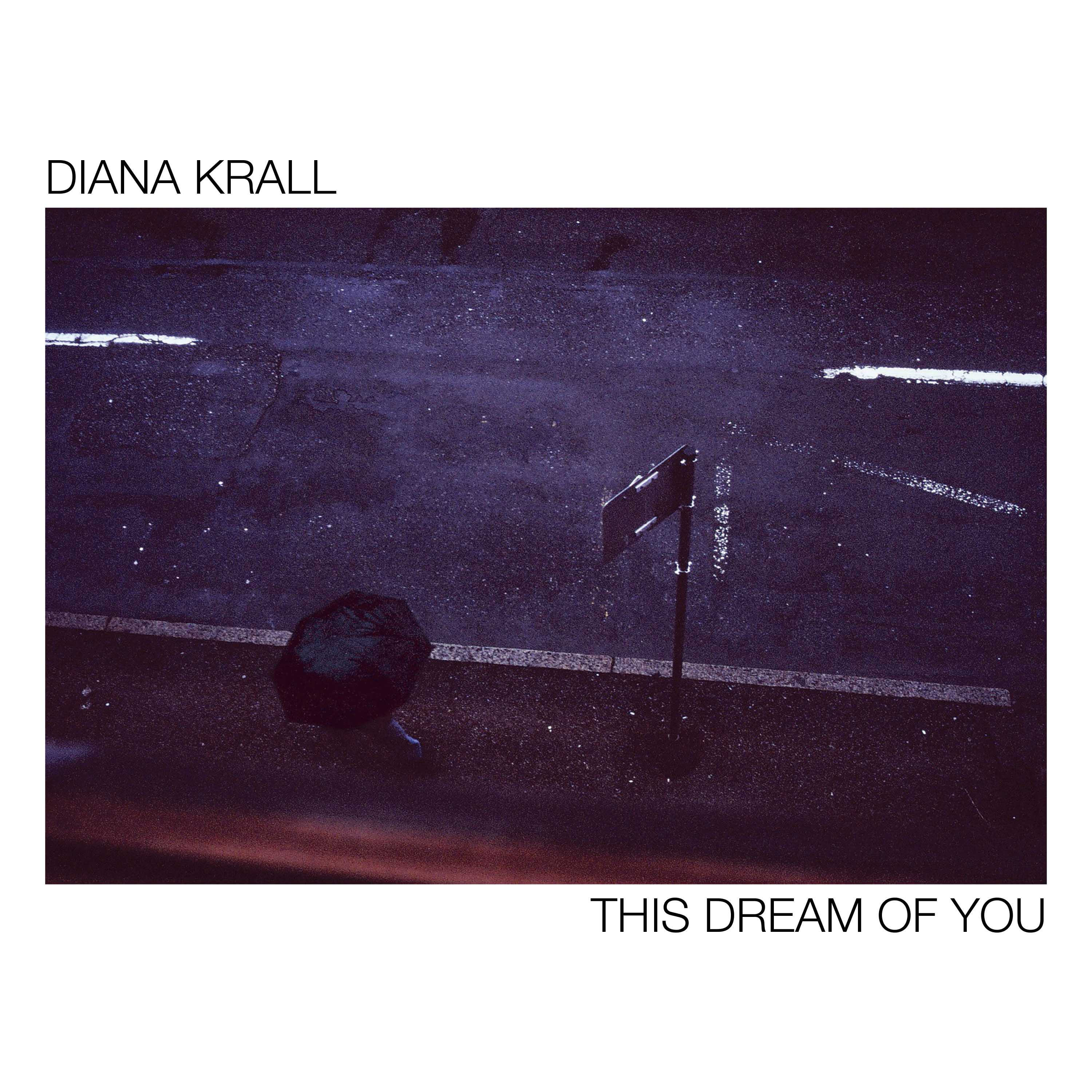 Albumcover: Straßenszene mit Regen, Person mit Regenschirm und einem Schild. Titel: This Dream of You.