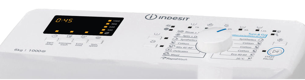 INDESIT BTW S60300 EU/N Felültöltős mosógép, Turn&Wash, gyors programindítás, 5 év motorgarancia