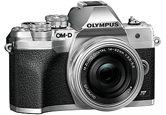 OLYMPUS Systemkamera OM-D E-M10 Mark IV Silber mit M.Zuiko Digital ED 14-42mm f3.5-5.6 EZ Pancake