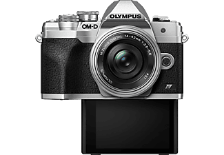 OLYMPUS Systemkamera OM-D E-M10 Mark IV Silber mit M.Zuiko Digital ED 14-42mm f3.5-5.6 EZ Pancake
