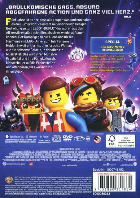 Die Rückseite einer DVD-Hülle mit Zeichentrickfiguren. Der Filmtitel ist auf Deutsch geschrieben.