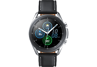 SAMSUNG Galaxy Watch3 BT (45 mm) - Montre intelligente (Largeur : 22 mm, Cuir, Argent)