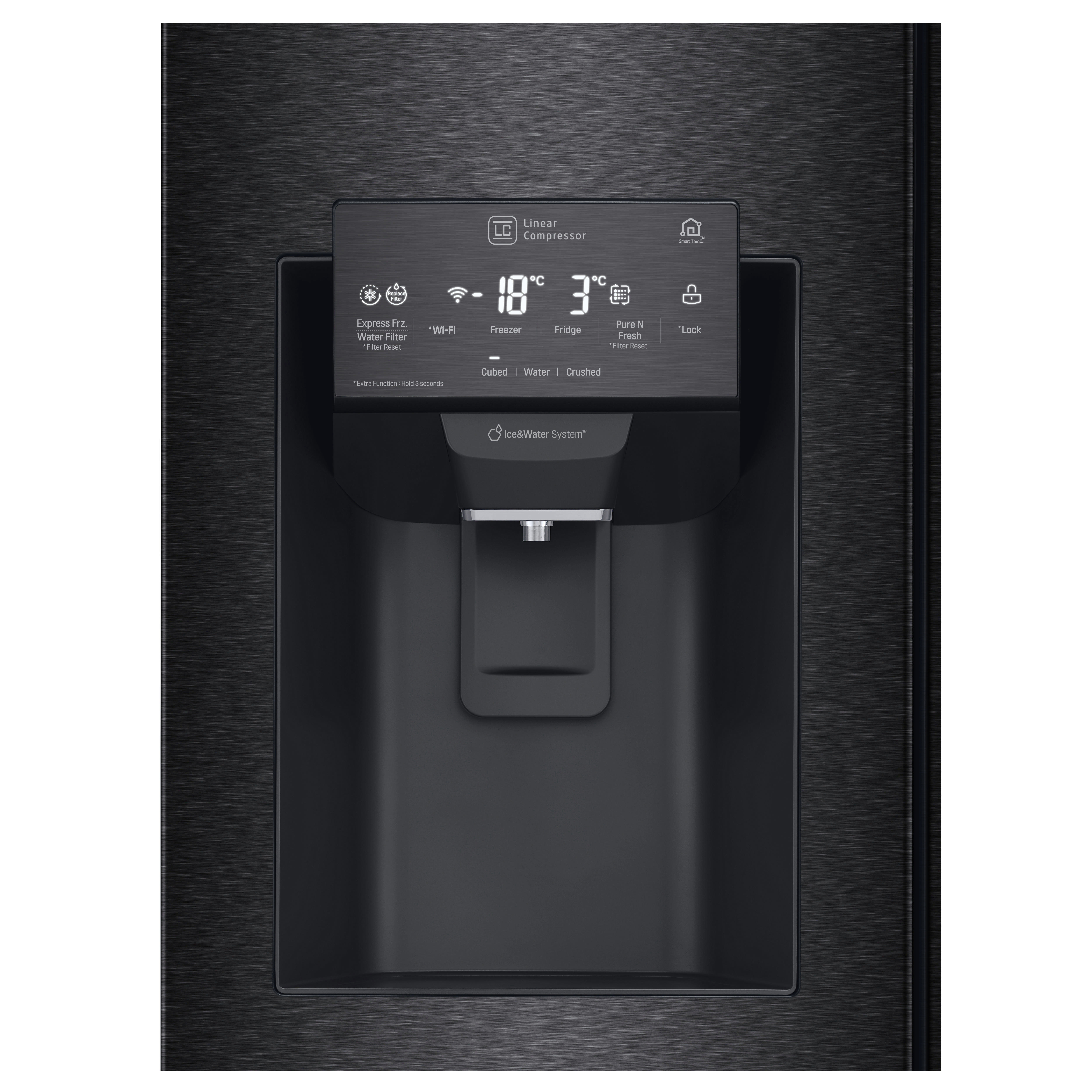 LG GMX844MCKV French Door Kühlgefrierkombination (508 l, F, 1787 mm hoch, Matt Black Stainless)