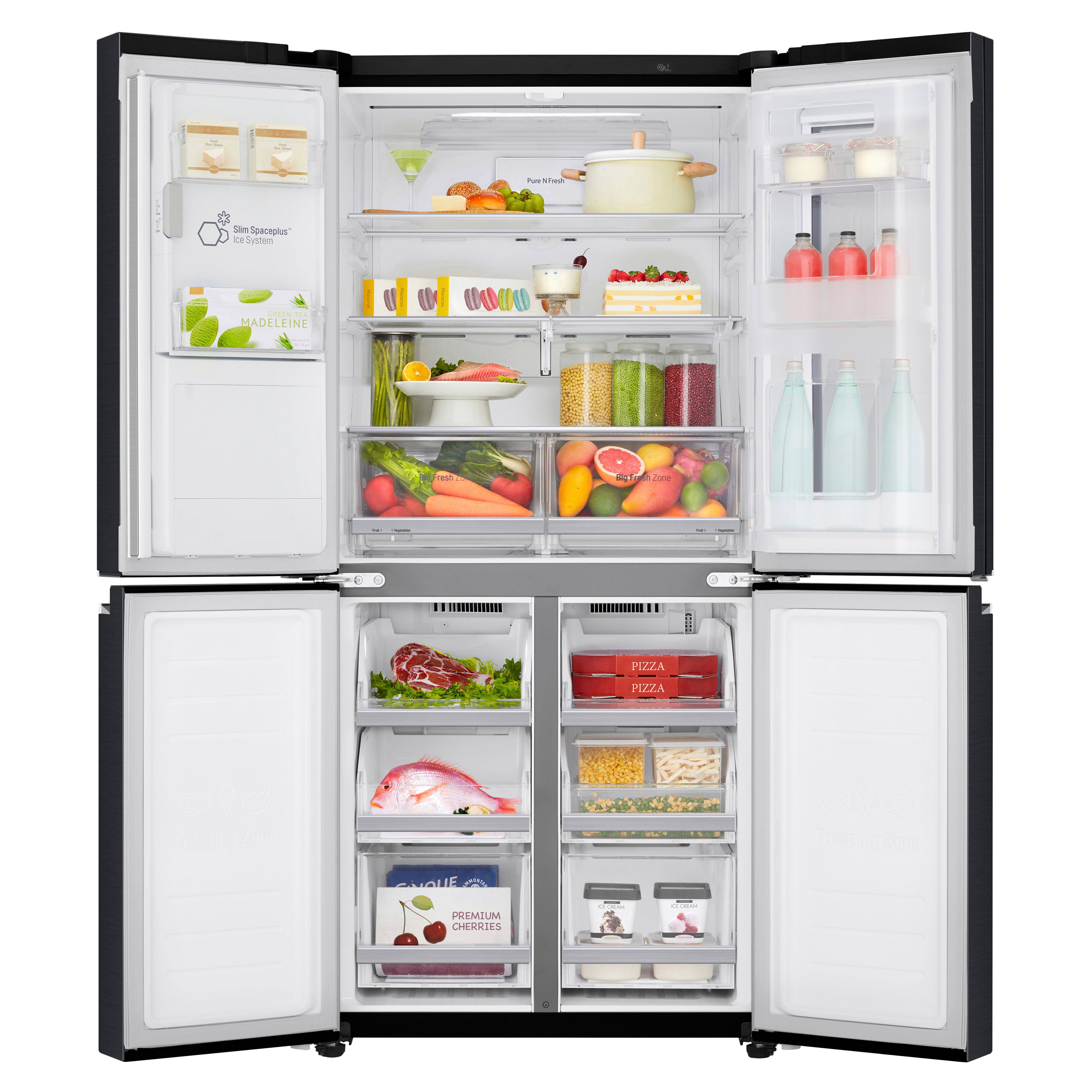 LG GMX844MCKV French Door Kühlgefrierkombination (508 l, F, 1787 mm hoch, Matt Black Stainless)