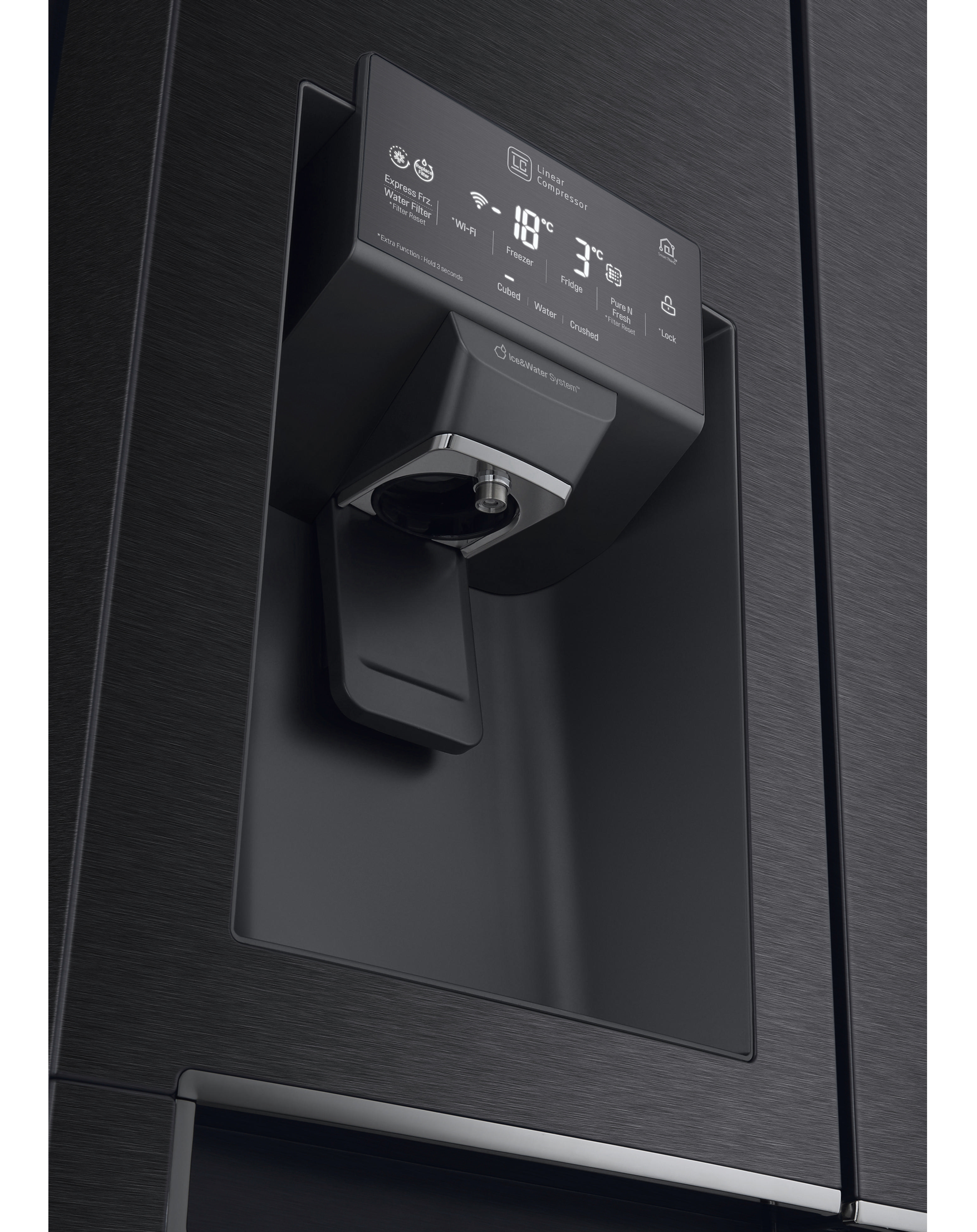 LG GMX844MCKV French Door Kühlgefrierkombination (508 l, F, 1787 mm hoch, Matt Black Stainless)