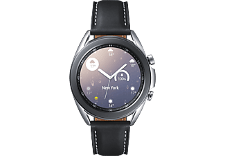 SAMSUNG Galaxy Watch3 (41 mm) BT - Smartwatch (Breite: 20 mm, Leder, Silber)