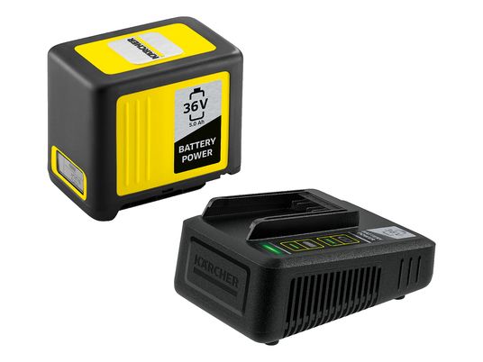 KÄRCHER Starter Kit Battery Power 36/50 - Batteria sostituibile e caricabatterie rapido (Nero/Giallo)