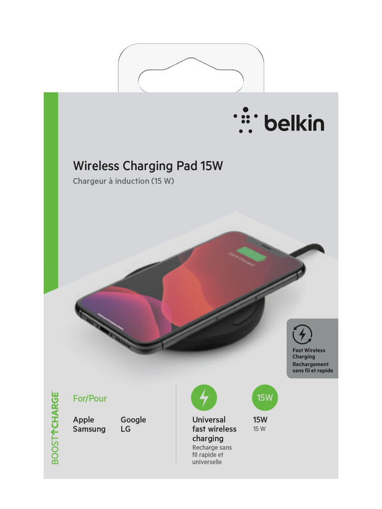 BELKIN WIA002vfBK Wireless Charging Pad universal 10W, Schwarz
