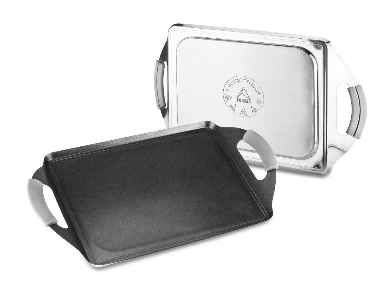 Plancha de asar - Magefesa Prisma Asador 41cm, Acero inox, Antiadherente, Apto todos fuegos,Especial Inducción