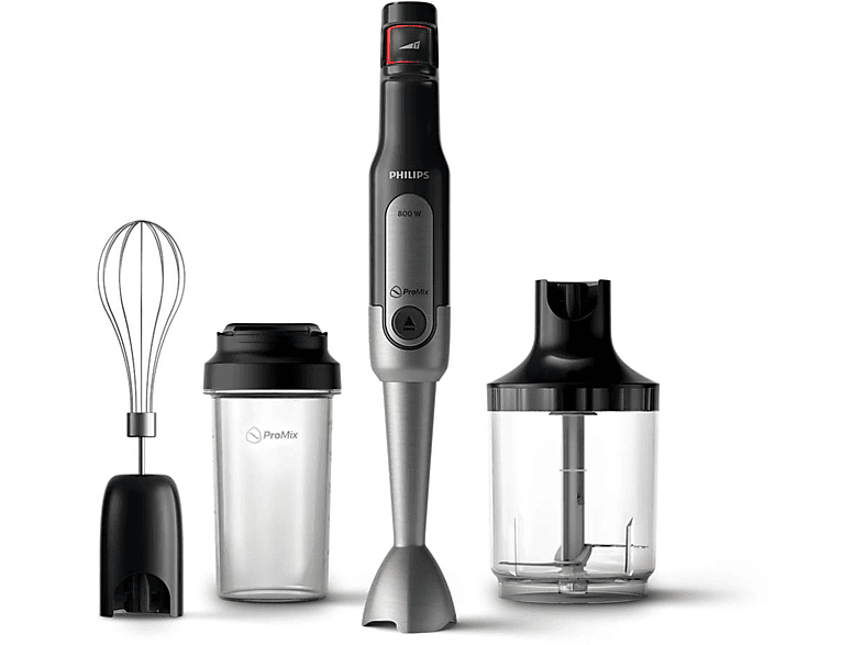 Batidora de mano - Philips Viva Collection HR2652/90, 800 W, Vaso medidor 500ml, Picador, Levantaclaras, Negro