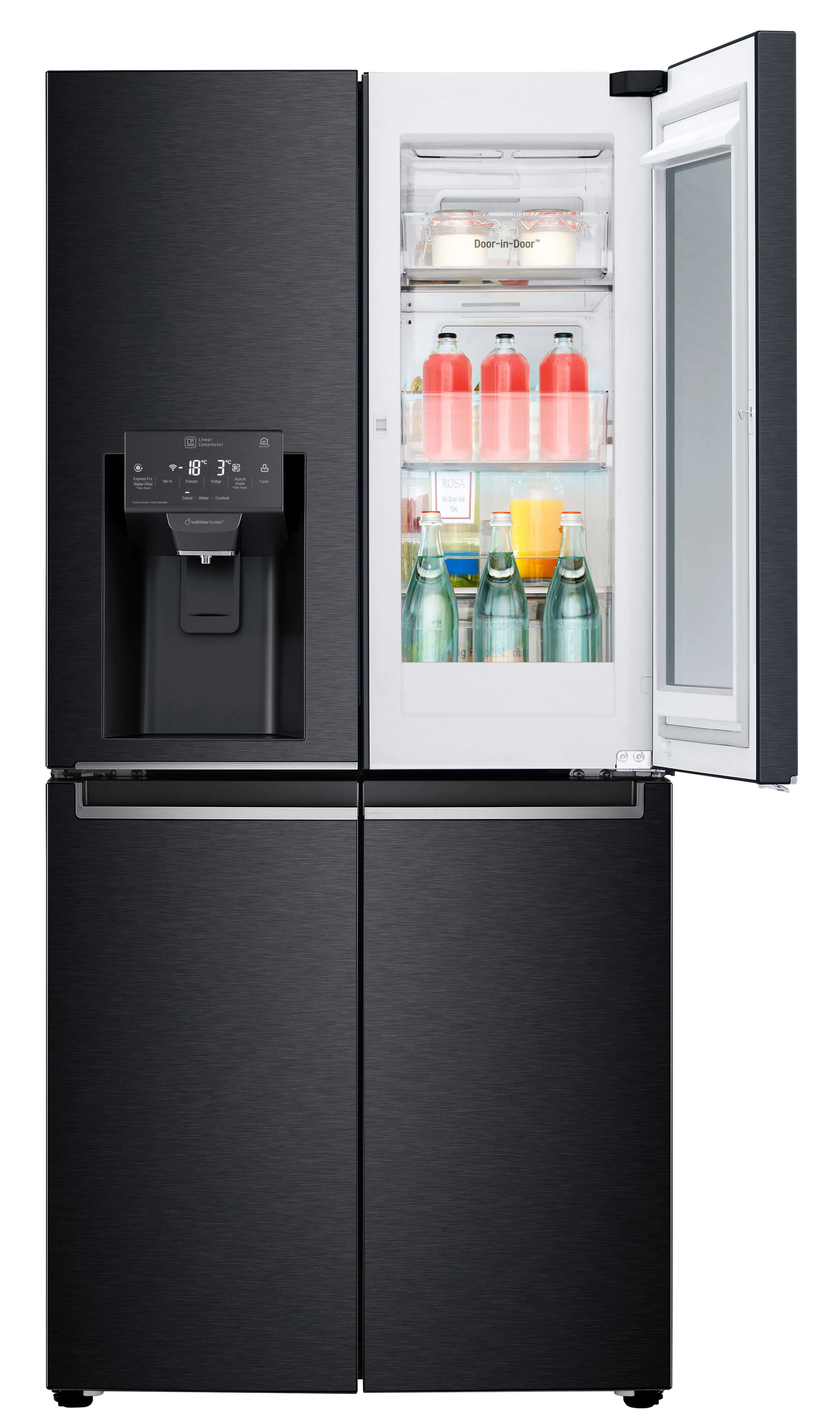 LG GMX844MCKV French Door Kühlgefrierkombination (508 l, F, 1787 mm hoch, Matt Black Stainless)