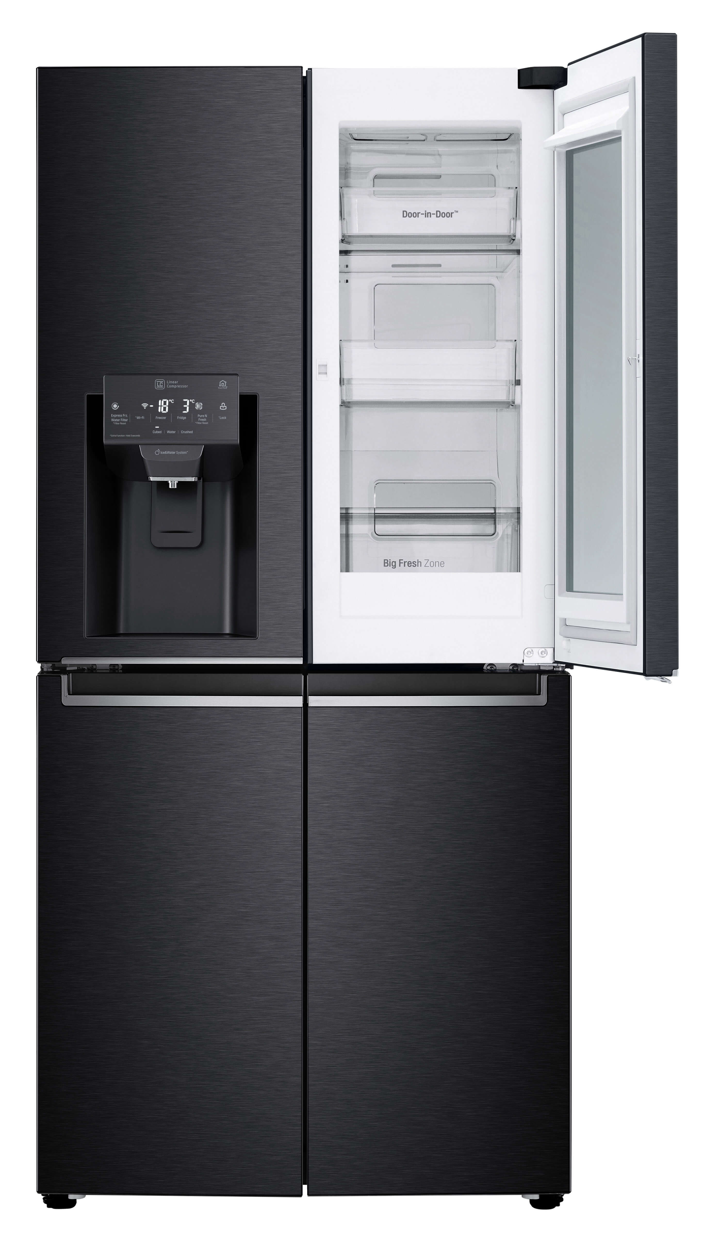 LG GMX844MCKV French Door Kühlgefrierkombination (508 l, F, 1787 mm hoch, Matt Black Stainless)