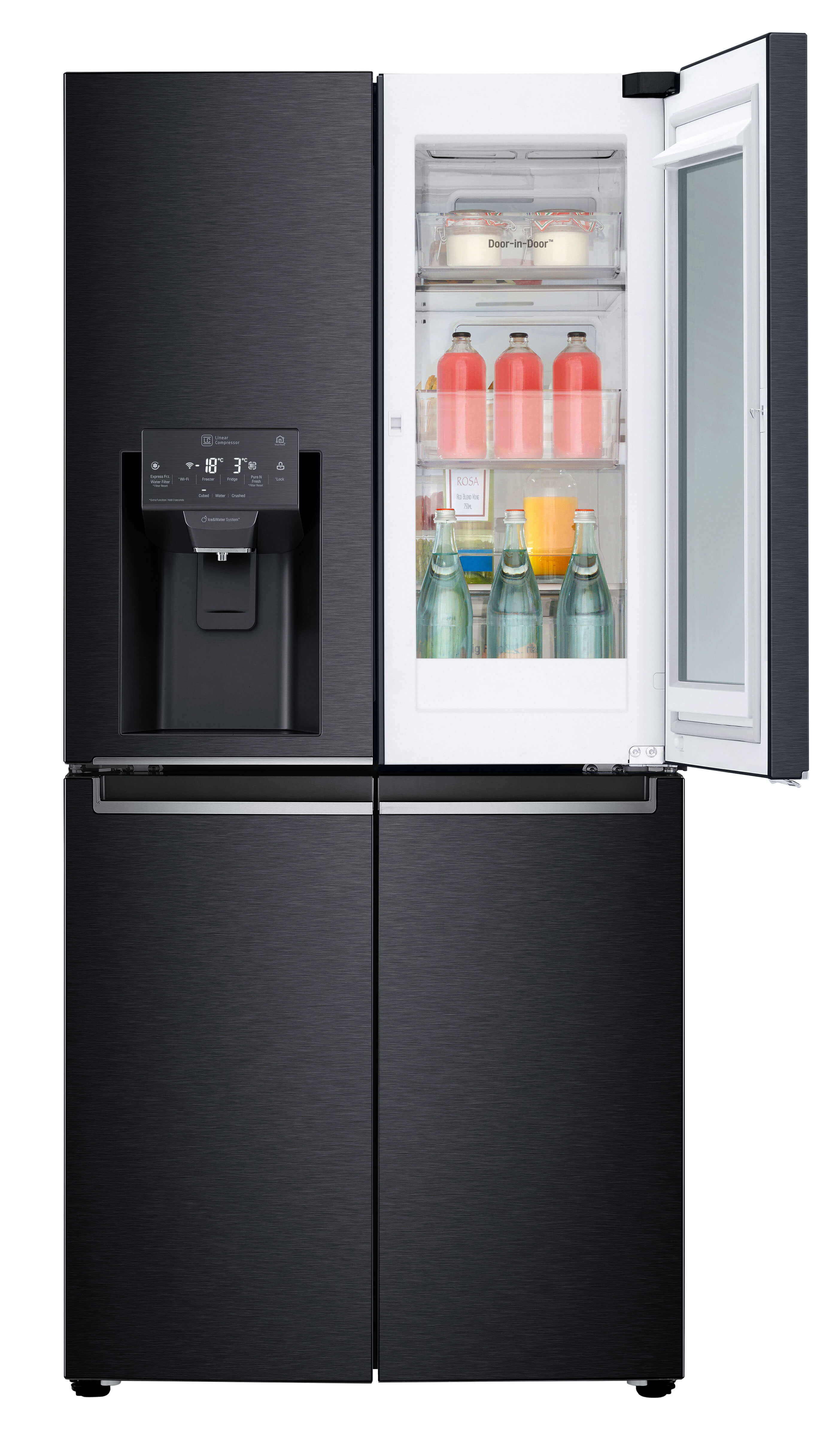 LG GMX844MCKV French Door Kühlgefrierkombination (508 l, F, 1787 mm hoch, Matt Black Stainless)