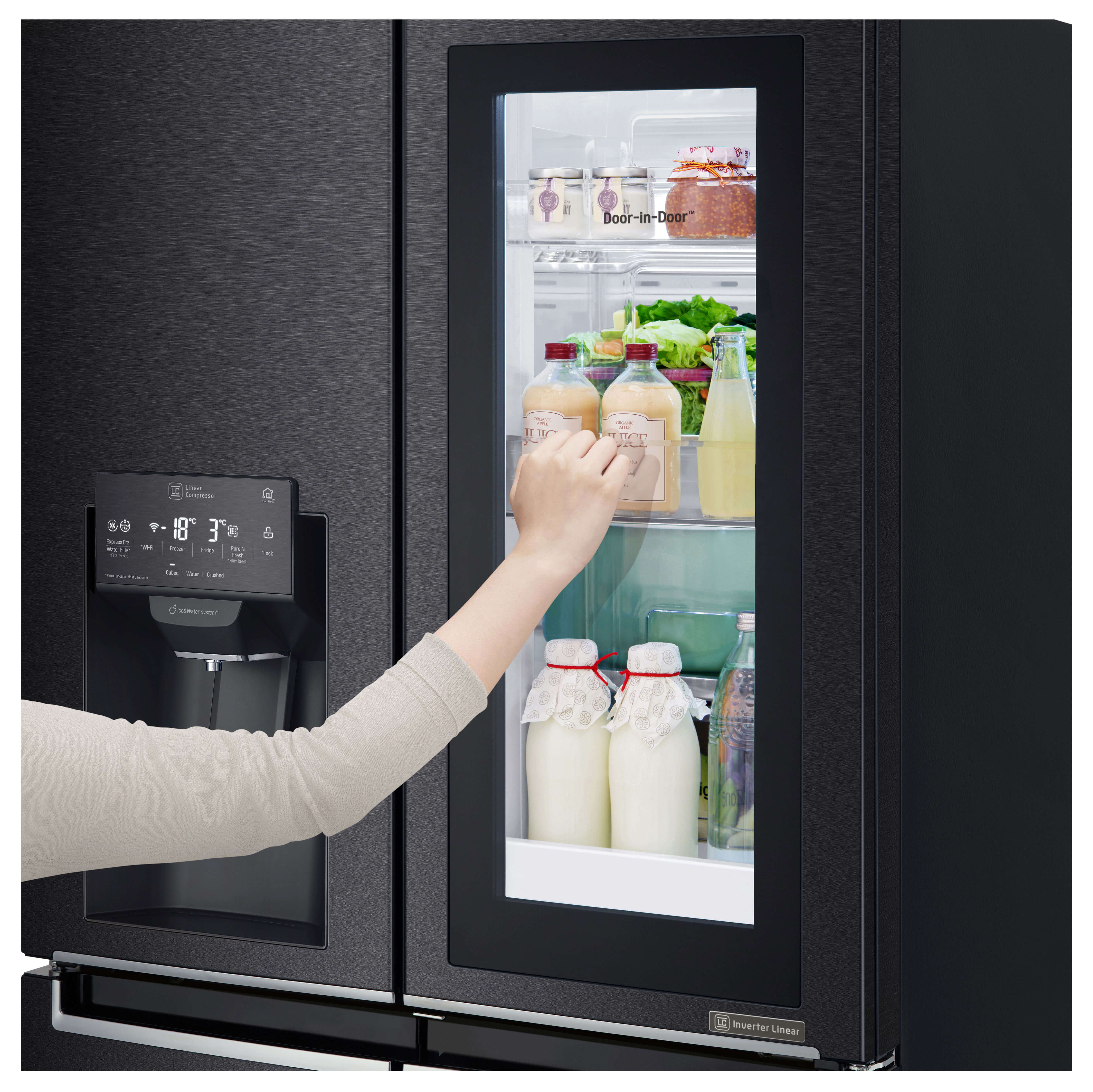 LG GMX844MCKV French Door Kühlgefrierkombination (508 l, F, 1787 mm hoch, Matt Black Stainless)