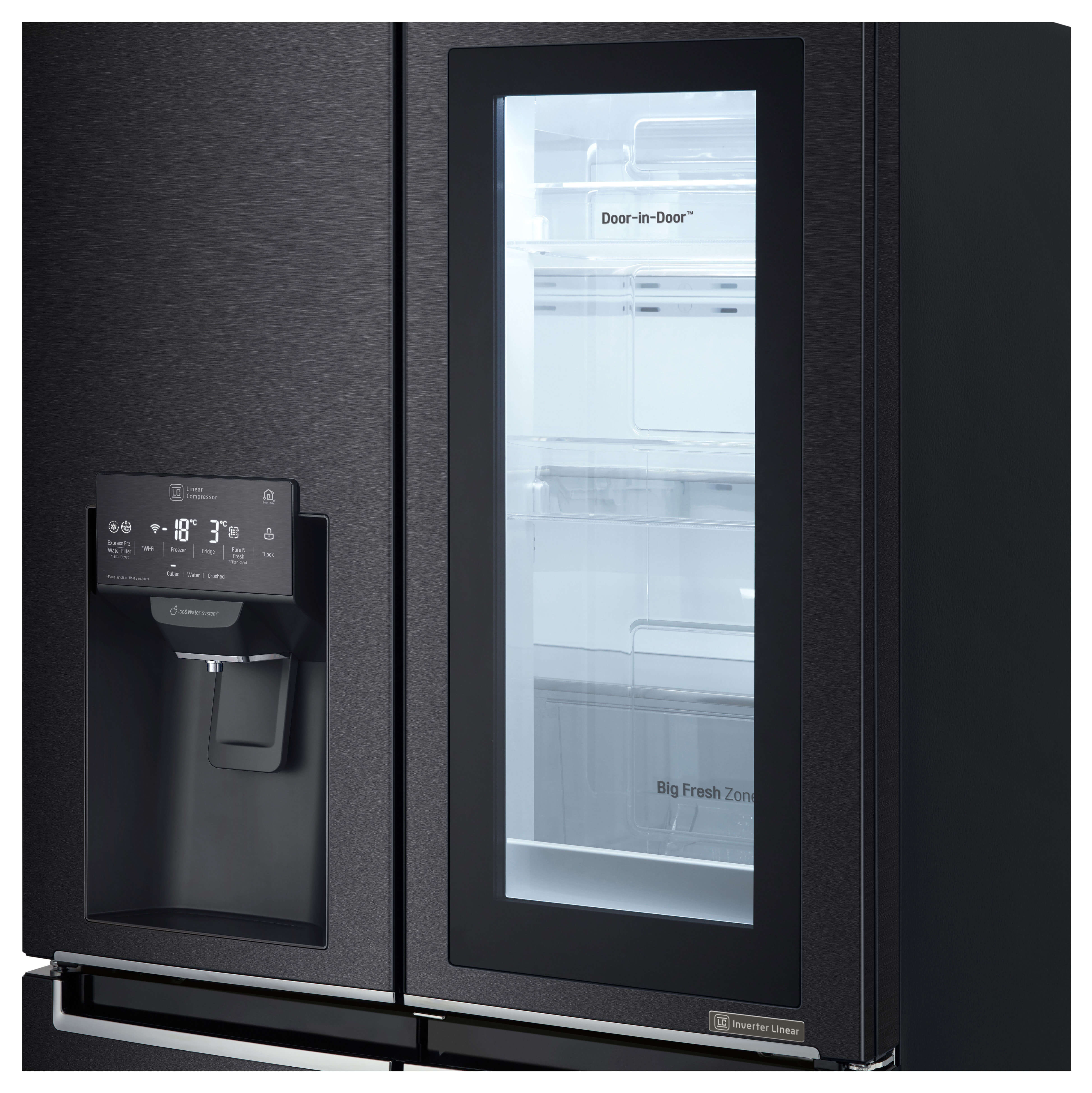 LG GMX844MCKV French Door Kühlgefrierkombination (508 l, F, 1787 mm hoch, Matt Black Stainless)