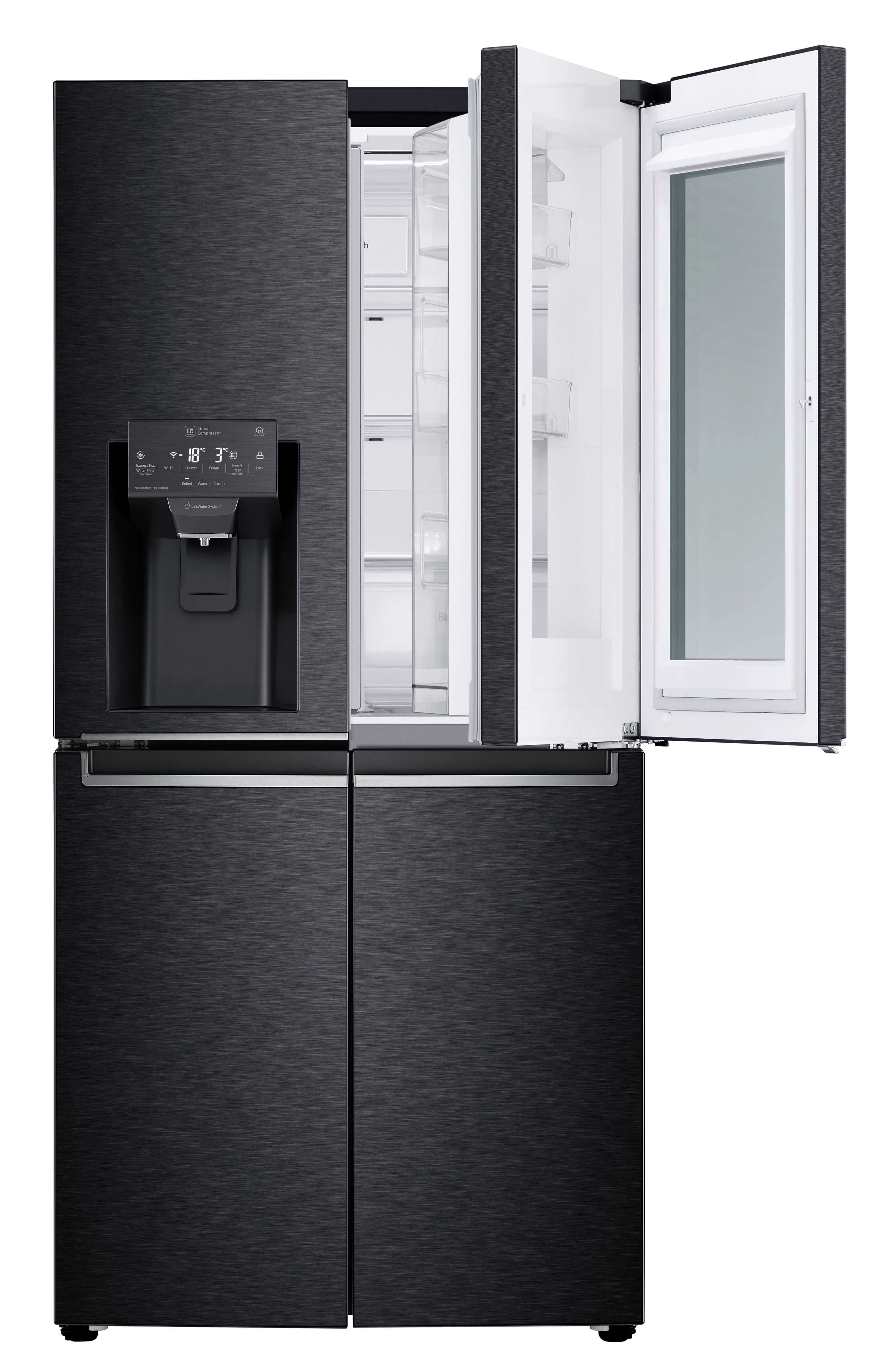 LG GMX844MCKV French Door Kühlgefrierkombination (508 l, F, 1787 mm hoch, Matt Black Stainless)
