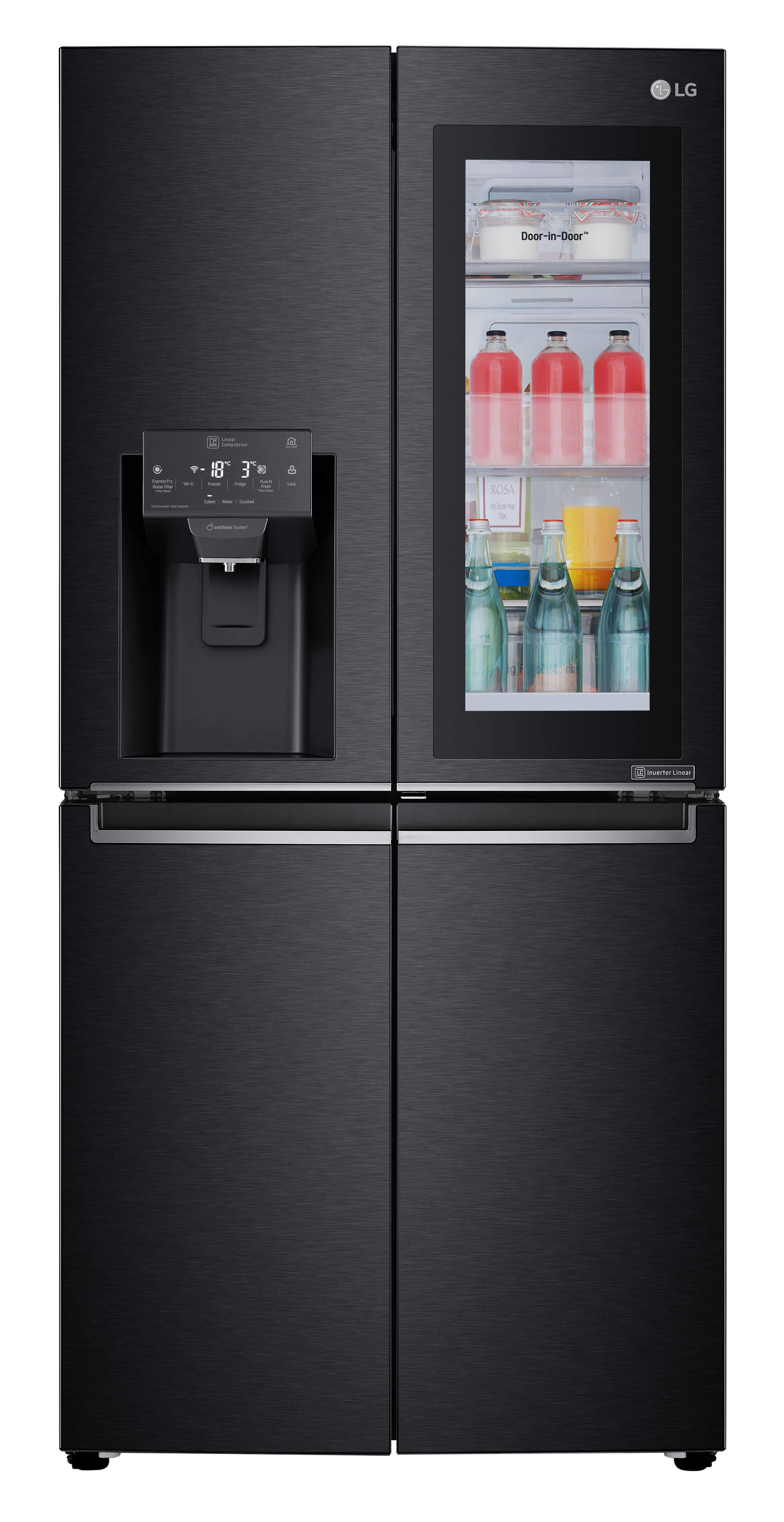 LG GMX844MCKV French Door Kühlgefrierkombination (508 l, F, 1787 mm hoch, Matt Black Stainless)