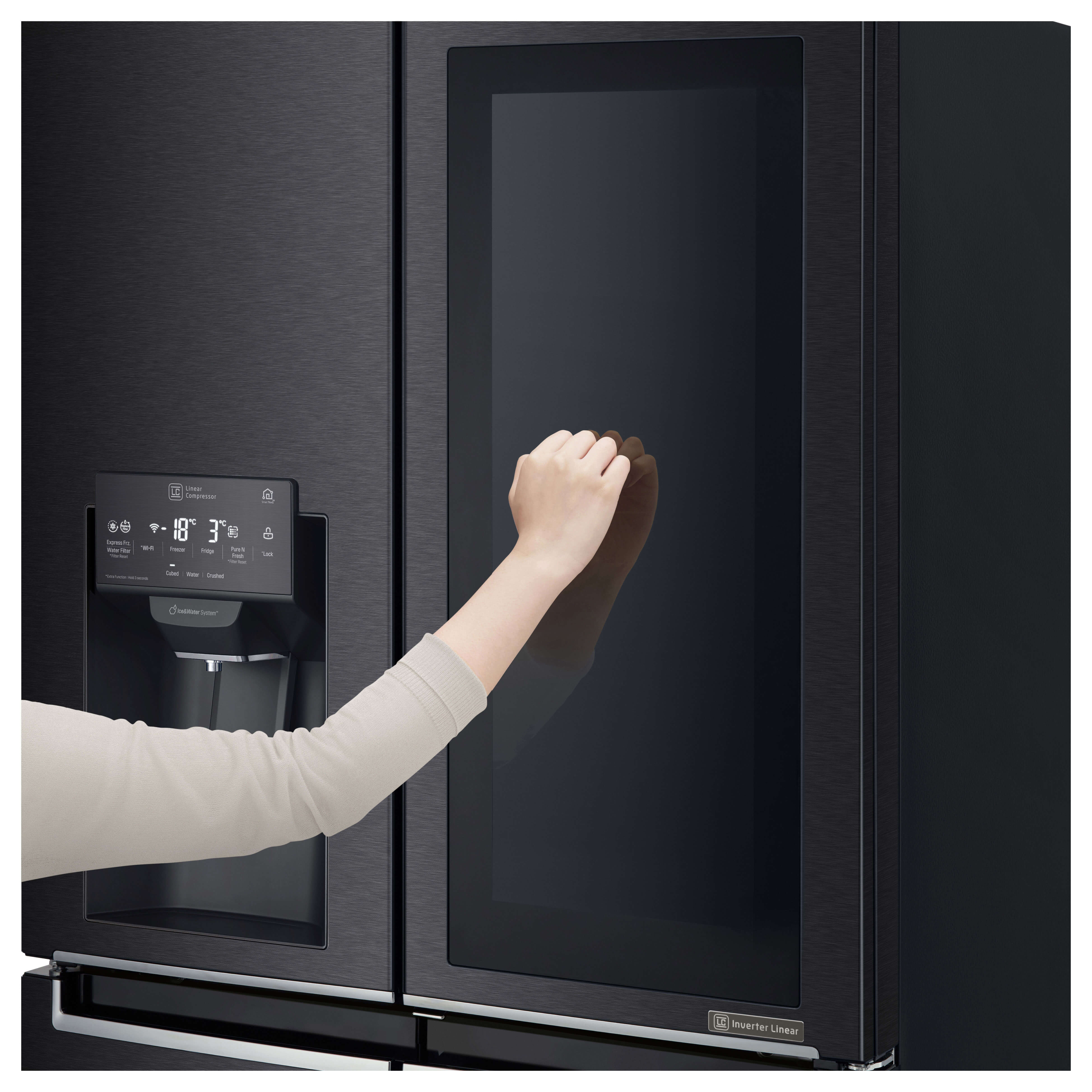 LG GMX844MCKV French Door Kühlgefrierkombination (508 l, F, 1787 mm hoch, Matt Black Stainless)