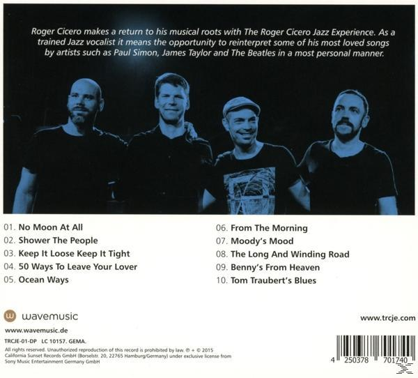 Albumcover mit vier Männern in schwarzen Hemden. Text listet Songtitel auf.