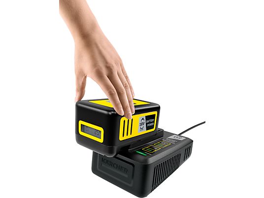 KÄRCHER Starter Kit Battery Power 18/50 - Batteria sostituibile e caricabatterie rapido (Nero/Giallo)