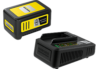 KÄRCHER Battery Power 18/50 Starter Kit - Wechselakku und Schnellladegerät (Schwarz/Gelb)