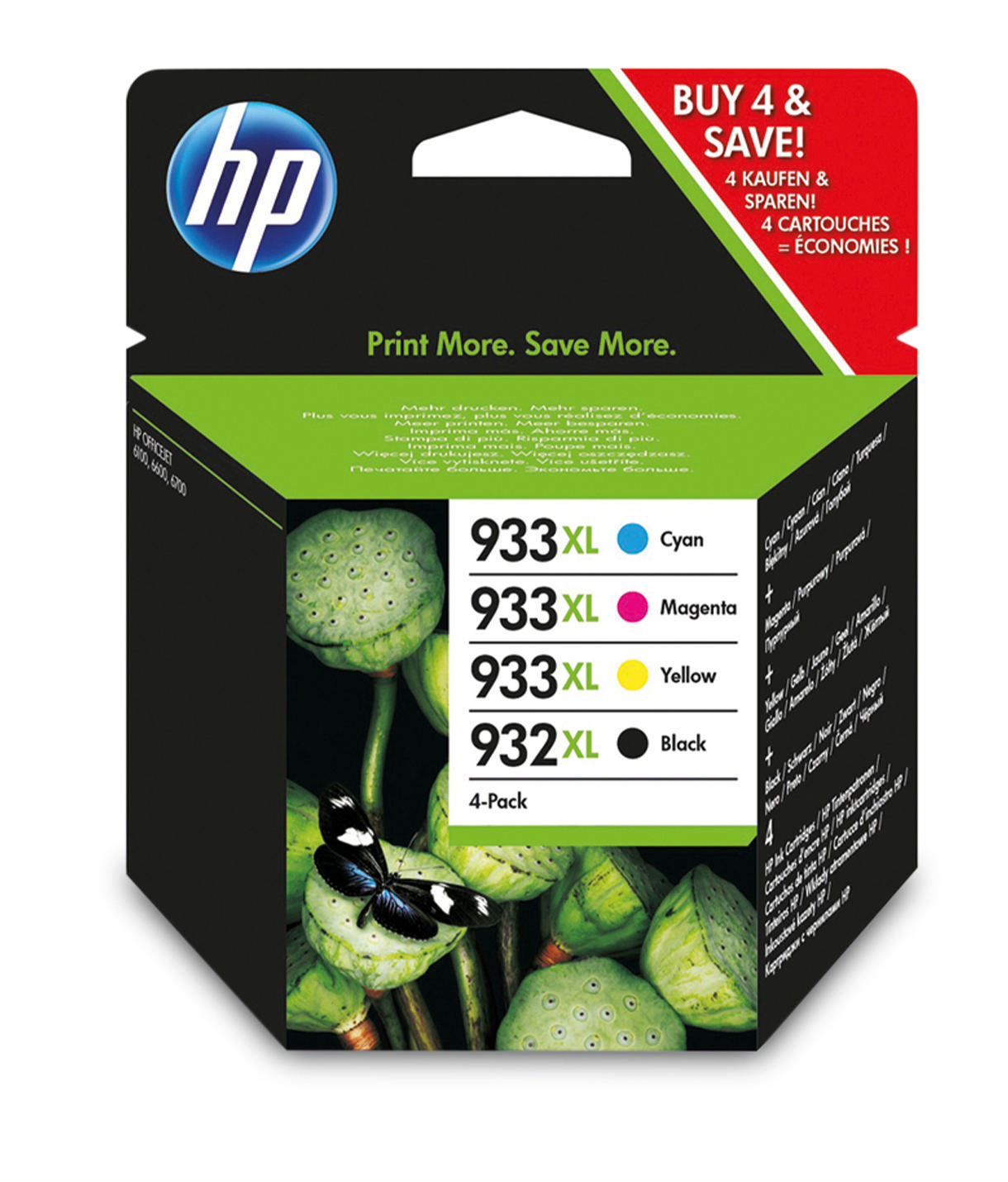 HP 932XL+933XL Tintenpatrone Schwarz/Cyan/Magenta/Gelb (C2P42AE)