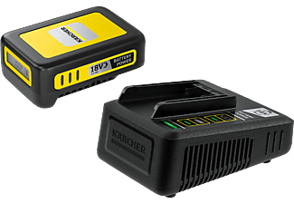 KÄRCHER Kit de démarrage Battery Power 18/25 - Batterie interchangeable et chargeur rapide (Noir/Jaune)