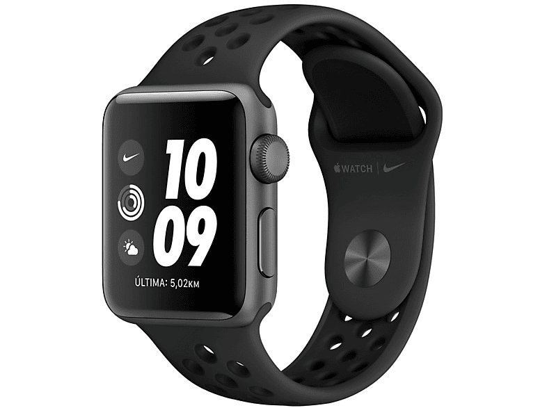 Ejecución Imperio Descarte Apple Watch Nike Series 3, GPS, 38 mm, Caja de Aluminio, Correa Deportiva  Nike, Antracita/Negra
