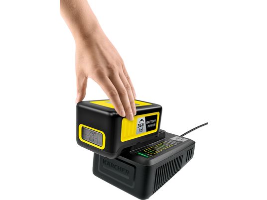 KÄRCHER Battery Power 36/25 Starter Kit - Wechselakku und Schnellladegerät (Schwarz/Gelb)