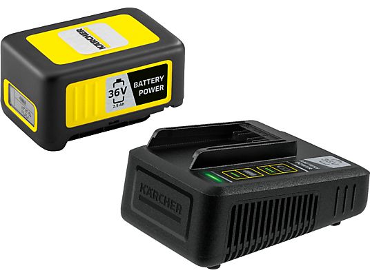 KÄRCHER Starter Kit Battery Power 36/25 - Batteria sostituibile e caricabatterie rapido (Nero/Giallo)