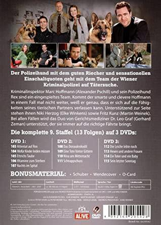 DVD-Hülle mit Filmstills und Text über eine Detektivserie mit Hunden.