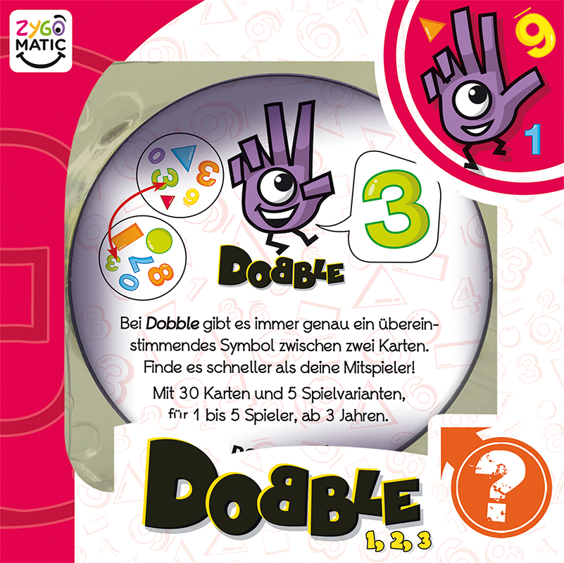 ZYGOMATIC Dobble 1, 2, 3 Gesellschaftsspiel Mehrfarbig