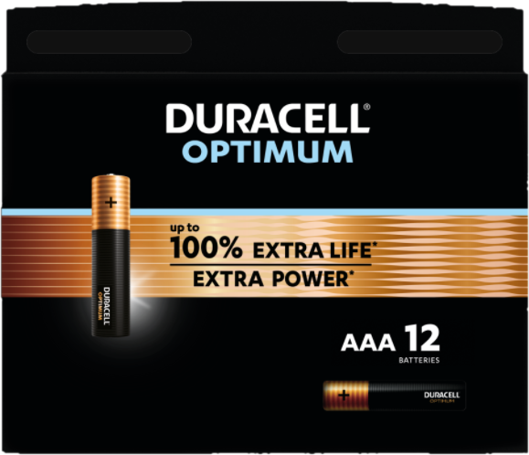 DURACELL AAA-batterijen Alcalines Optimum Pack 12 (5000394137936)