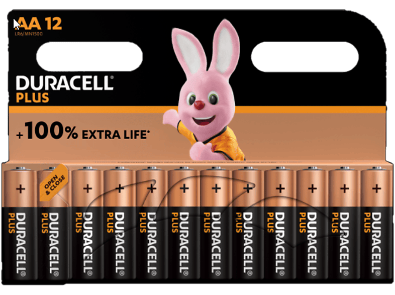 Duracell Aa-batterijen Alcalines Plus Pack 12 (5000394140967)