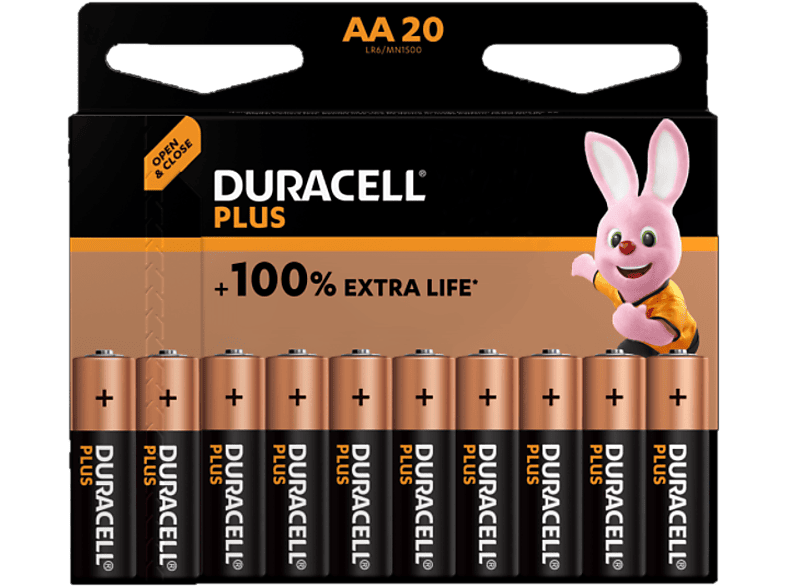 Duracell Aa-batterijen Alcalines Plus Pack 20 (5000394141056)