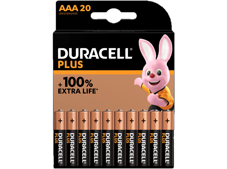 Duracell Aaa-batterijen Alcalines Plus Pack 20 (5000394141087)