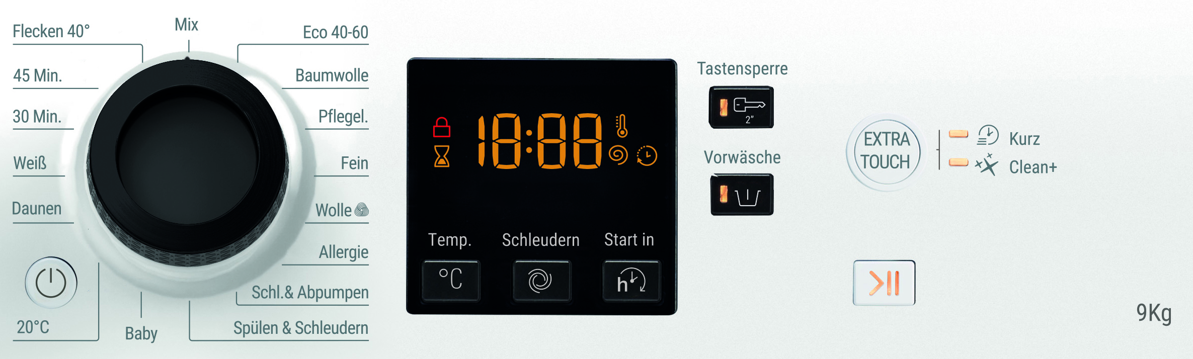 BAUKNECHT WM 9 M100 Waschmaschine (9 kg, 1351 U/Min., D)