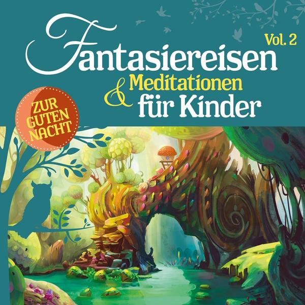 Albumcover. Illustration eines farbenfrohen Fantasy-Waldes mit einer Eule.