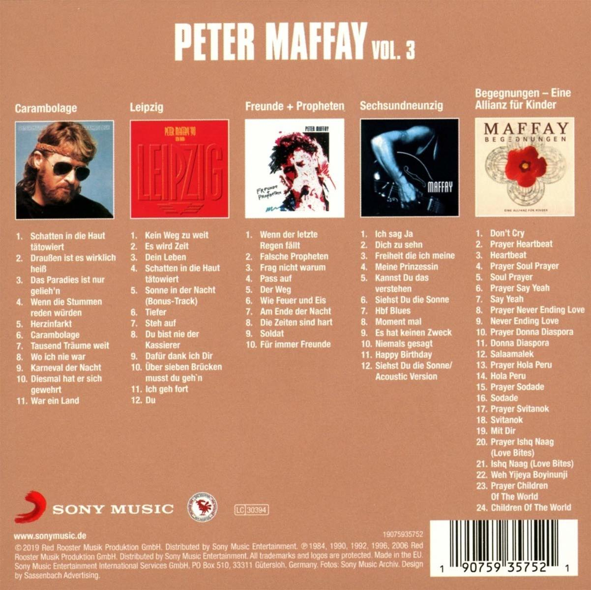 Albumcover mit mehreren Albumcovern. Der Titel lautet 'Peter Maffay Vol. 3'.