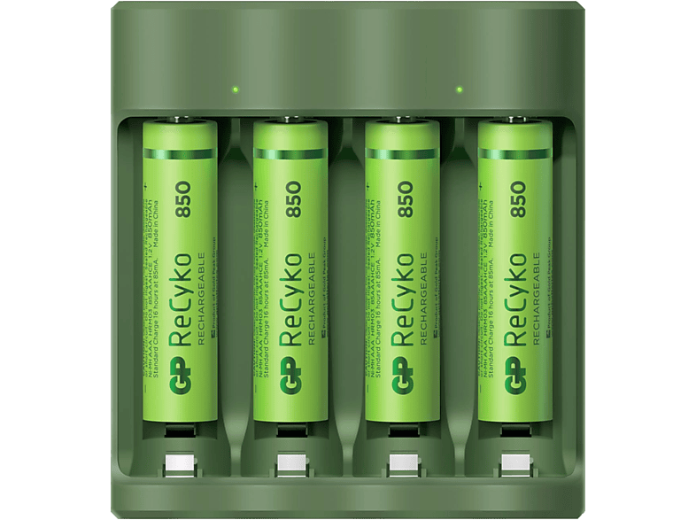 GP Batteries Usb-batterijlader + 4 Herlaadbare Aaa-batterijen 850 Mah (gpb421/85aaahce-2b4)