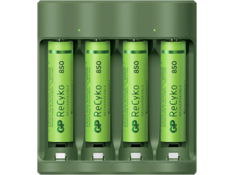 Achteruit landinwaarts fantoom GP BATTERIES USB-batterijlader + 4 herlaadbare AAA-batterijen 850 mAh  (GPB421/85AAAHCE-2B4)