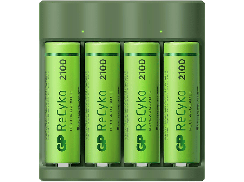 GP Batteries Usb-batterijlader + 4 Herlaadbare Aa-batterijen 2100 Mah (gpb421/210aahce-2b4)