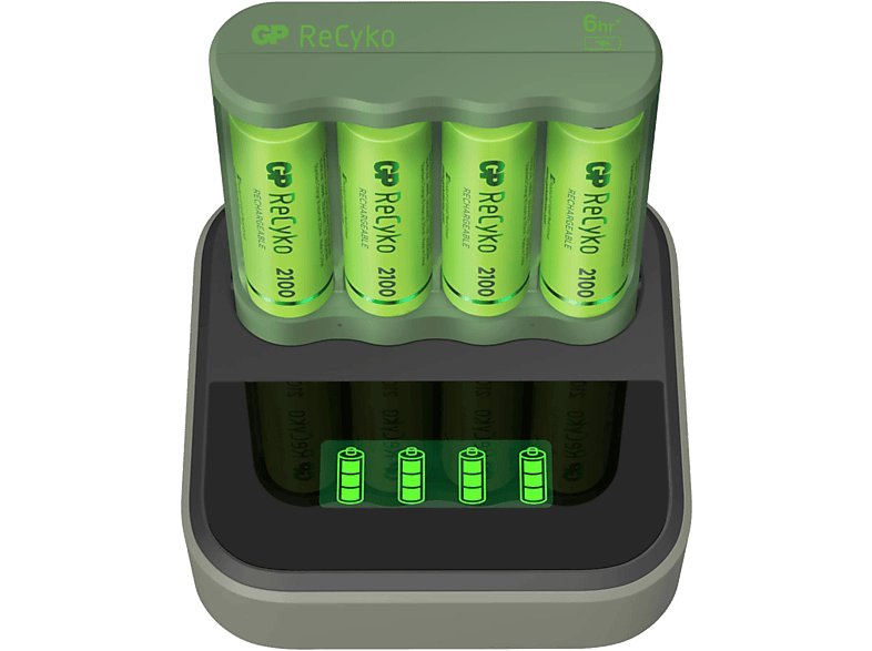 GP Batteries Usb-batterijlader + 4 Herlaadbare Aaa-batterijen 2100 Mah Docking (gpb4d45/210hce-2b4)