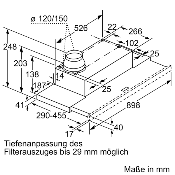 SIEMENS LI94LB530, Dunstabzugshaube (898 mm breit, 290 mm tief)