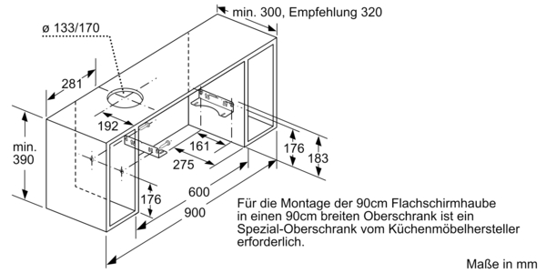 SIEMENS LI94LB530, Dunstabzugshaube (898 mm breit, 290 mm tief)