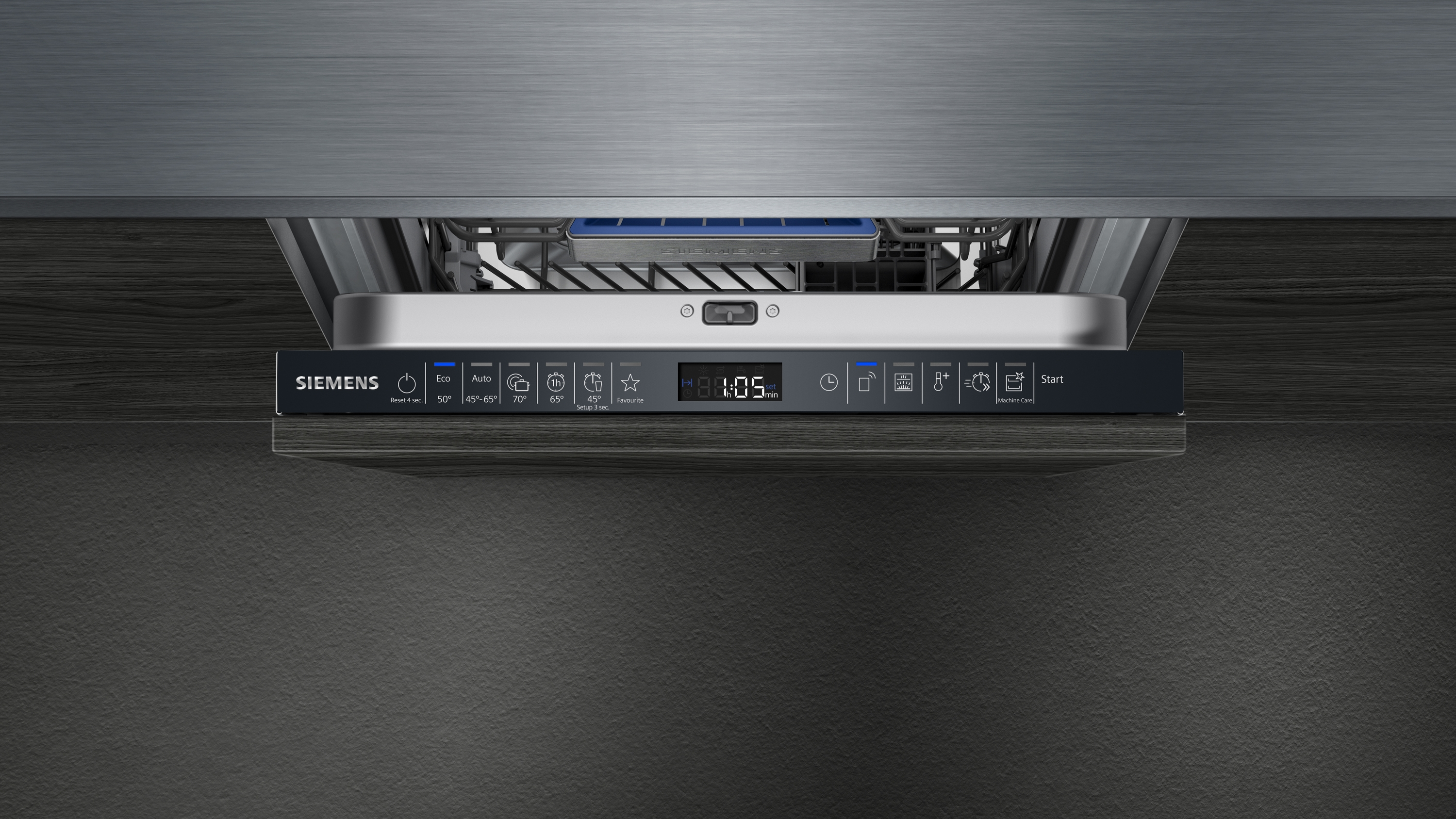 SIEMENS SR85EX09KE iQ500 Geschirrspüler (vollintegrierbar, 448 mm breit, 44 dB (A), D)