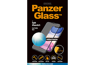 PANZERGLASS Black Case Friendly met Anti-Glare voor iPhone Xr/11