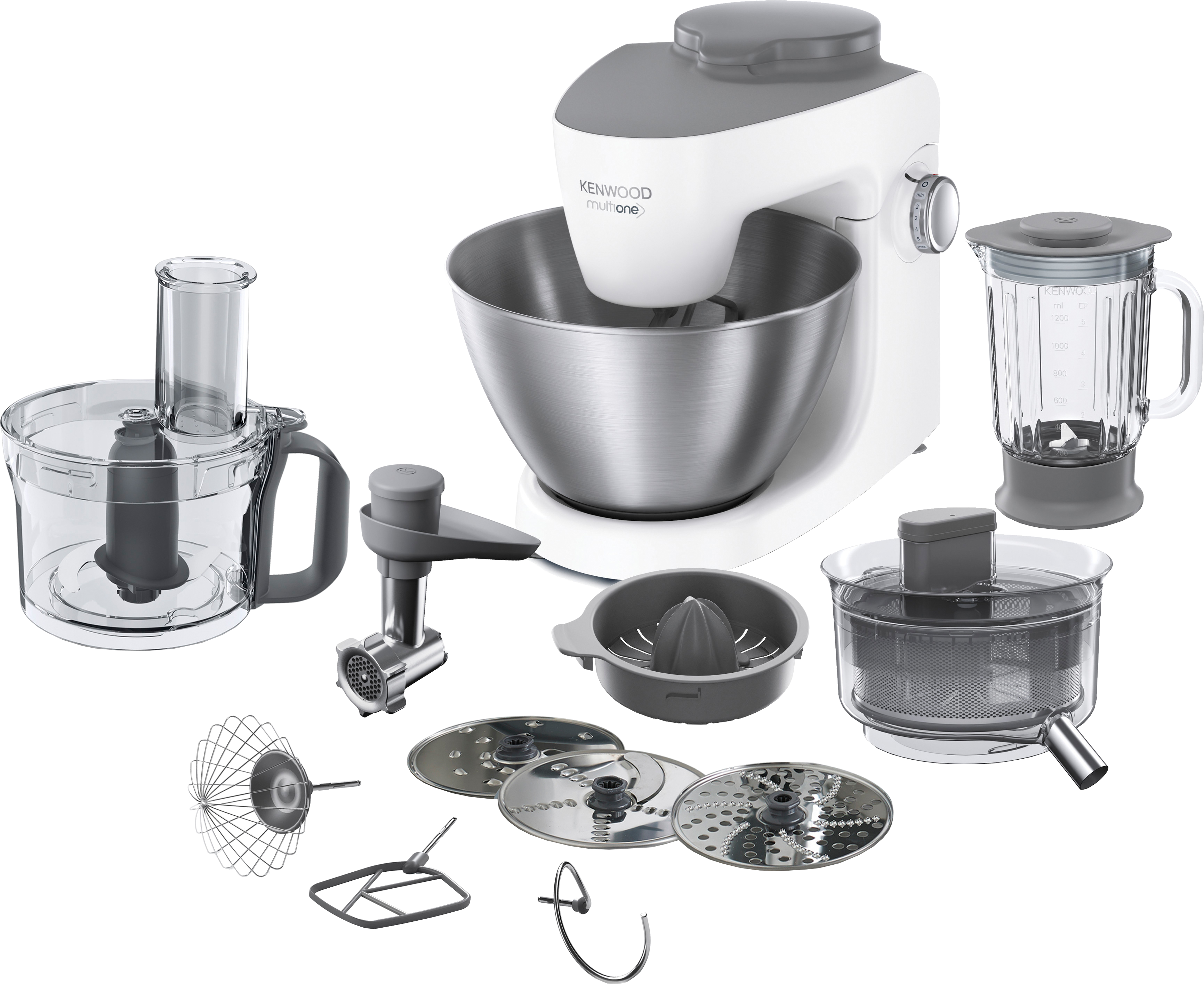 KENWOOD Küchenmaschine KHH326WH MultiOne Küchenmaschine Weiß (1000 Watt)