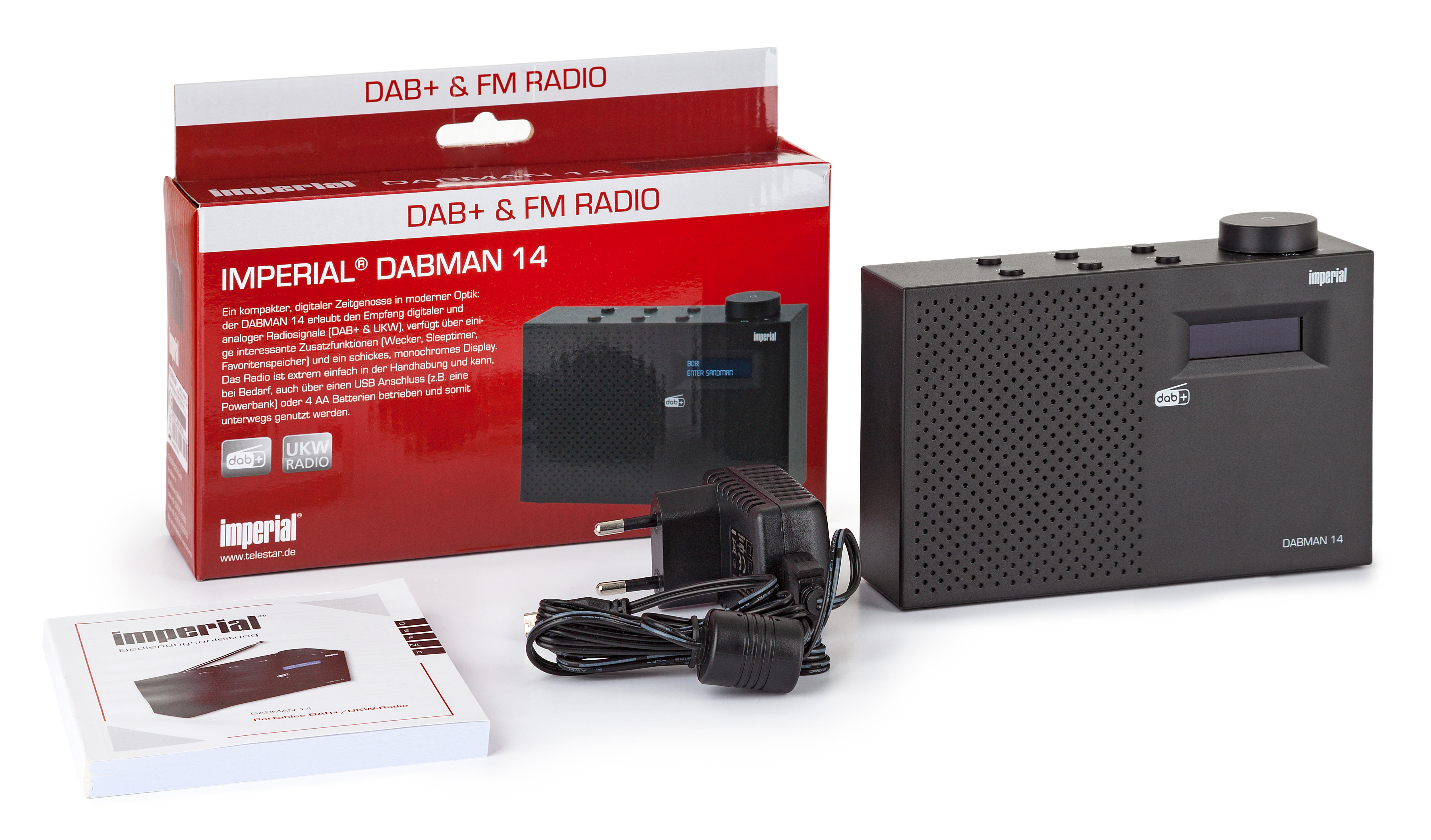 IMPERIAL DABMAN 14 DAB+ Radio, DAB+, UKW, DAB, DAB+, FM, AM, Schwarz